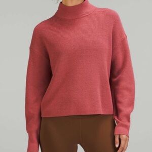Lululemon Merino Wool Blend Ribbed Turtleneck Sweater Brier Rose